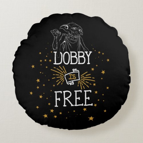Harry Potter  Dobby Is Free Round Pillow
