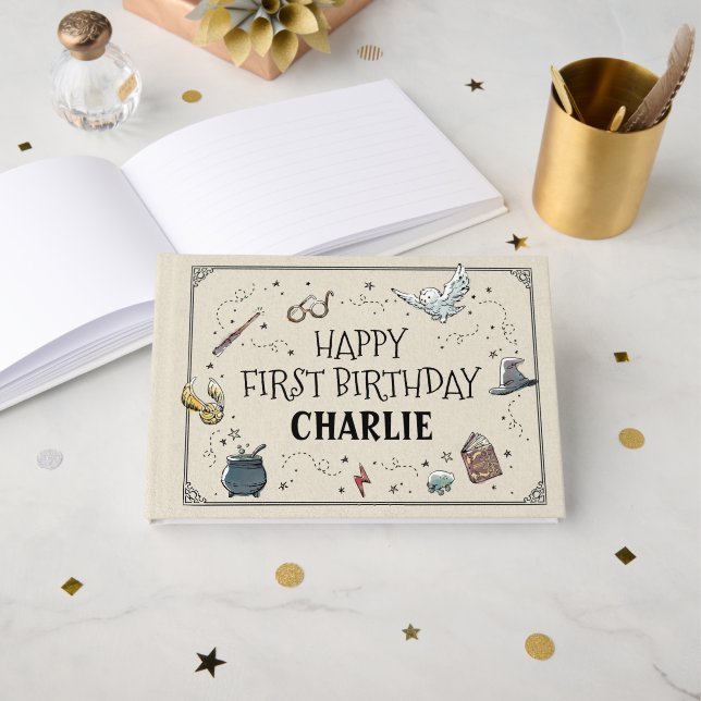 Harry Potter First Birthday Guest Book (Front Open)
