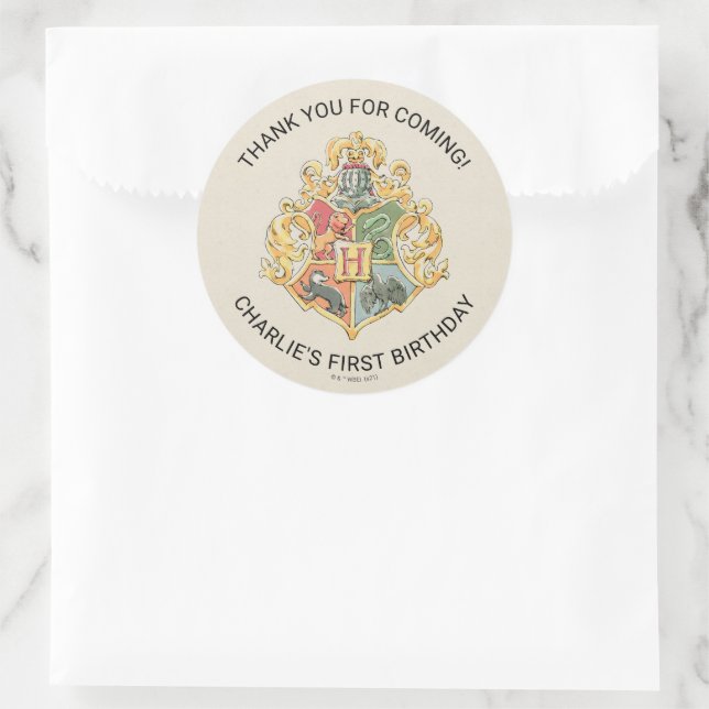 Harry Potter First Birthday Thank You Classic Round Sticker (Bag)