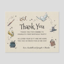 Harry Potter First Birthday Thank You Postcard