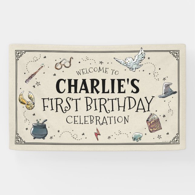 Harry Potter First Birthday Welcome Banner (Horizontal)