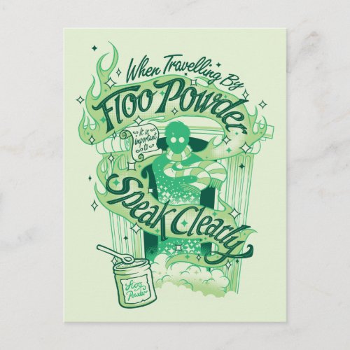Harry Potter  Floo Powder Typography Graphic Postcard