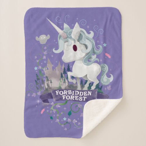 Harry Potter  Forbidden Forest Unicorn Graphic Sherpa Blanket