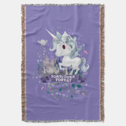 Harry Potter  Forbidden Forest Unicorn Graphic Throw Blanket