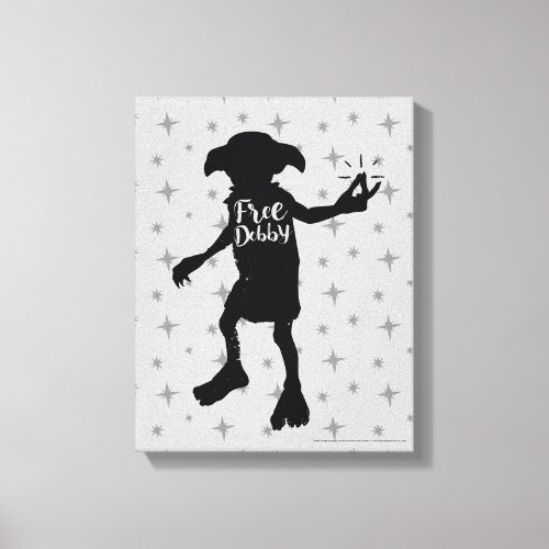 Harry Potter  Free Dobby Silhouette Typography Canvas Print