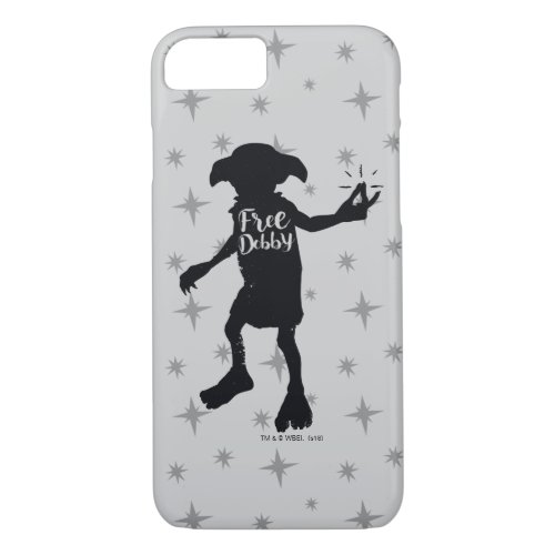 Harry Potter  Free Dobby Silhouette Typography iPhone 87 Case