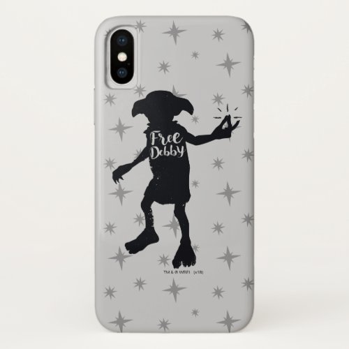 Harry Potter  Free Dobby Silhouette Typography iPhone X Case