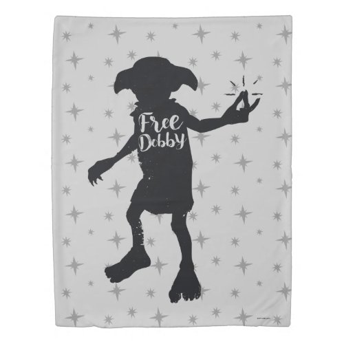 Harry Potter  Free Dobby Silhouette Typography Duvet Cover