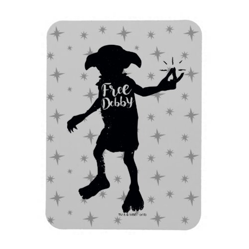 Harry Potter  Free Dobby Silhouette Typography Magnet