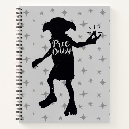 Harry Potter  Free Dobby Silhouette Typography Notebook