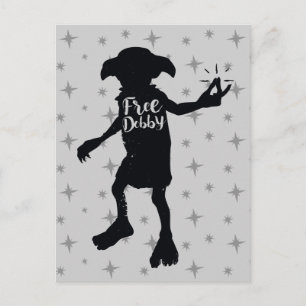 Harry Potter "Free Dobby" Silhouette Typography Postcard