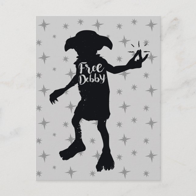 Harry Potter | "Free Dobby" Silhouette Typography Postcard (Front)