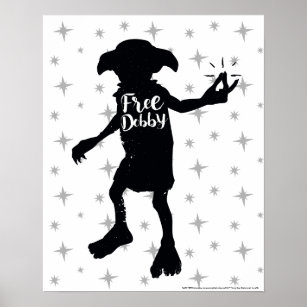 Harry Potter   "Free Dobby" Silhouette Typography Poster