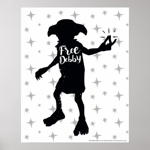 Harry Potter  Free Dobby Silhouette Typography Poster