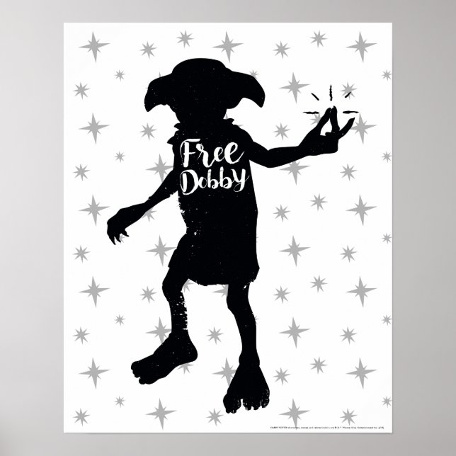 Harry Potter | "Free Dobby" Silhouette Typography Poster (Front)