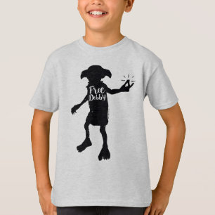 Harry Potter   "Free Dobby" Silhouette Typography T-Shirt