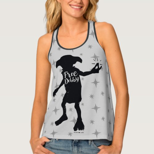 Harry Potter  Free Dobby Silhouette Typography Tank Top