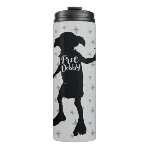 Harry Potter  Free Dobby Silhouette Typography Thermal Tumbler
