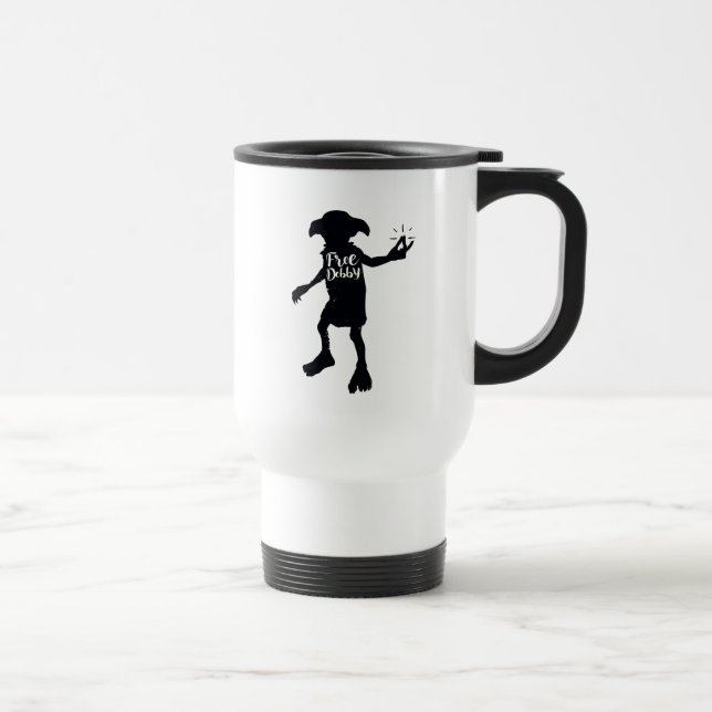Harry Potter | "Free Dobby" Silhouette Typography Travel Mug (Right)