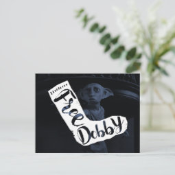 Harry Potter | "Free Dobby" Sock Typography Postcard | Zazzle