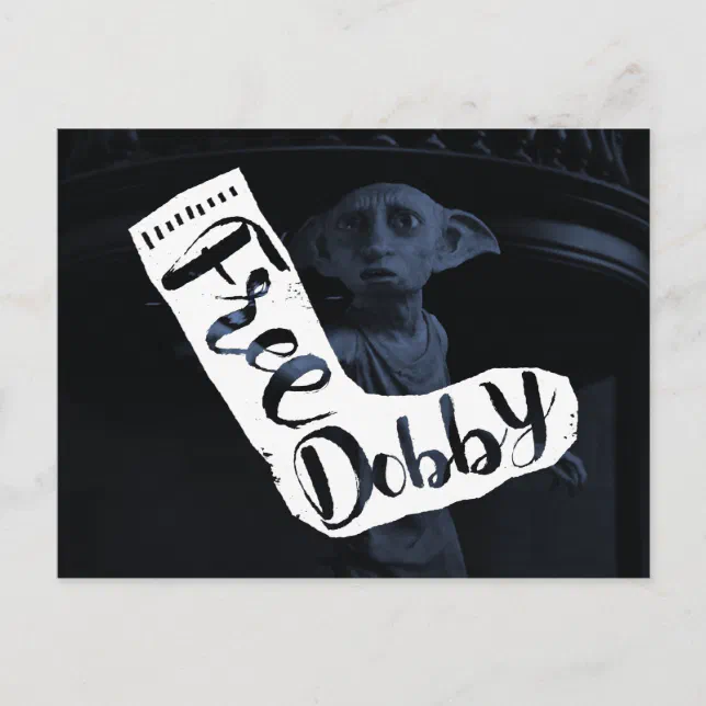 Harry Potter | "Free Dobby" Sock Typography Postcard | Zazzle