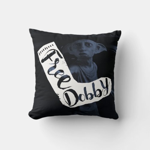 Harry Potter  Free Dobby Sock Typography Throw Pillow