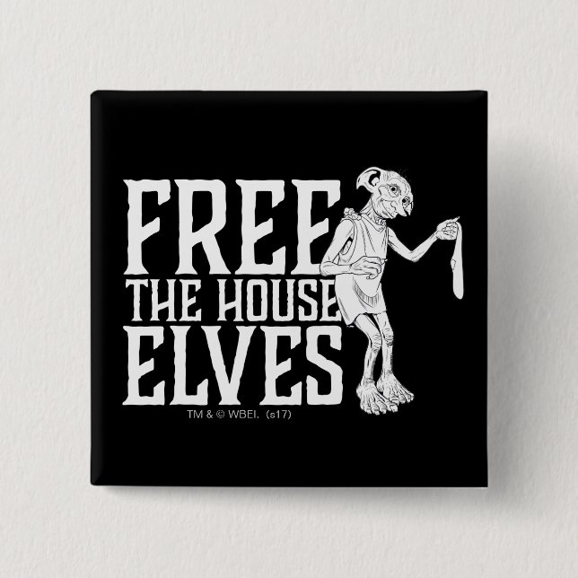 Harry Potter | Free The House Elves Button (Front)