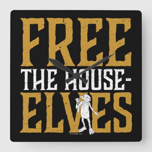 Harry Potter  Free The House Elves Square Wall Clock