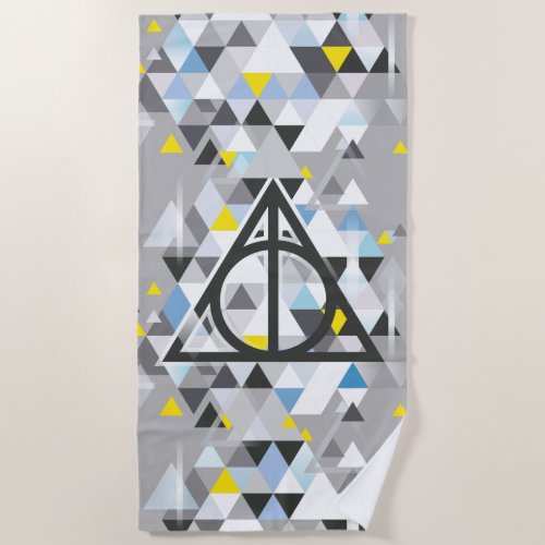 Harry Potter  Geometric Deathly Hallows Symbol Beach Towel