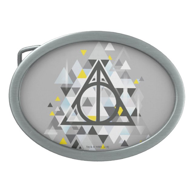 Harry Potter | Geometric Deathly Hallows Symbol Belt Buckle (Front)
