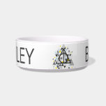 Harry Potter | Geometric Deathly Hallows Symbol Bowl<br><div class="desc">Check out this geometric styled Deathly Hallows symbol,  surrounded by gray,  yellow,  and blue triangles.</div>