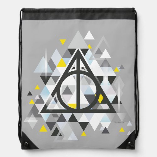 Harry Potter  Geometric Deathly Hallows Symbol Drawstring Bag