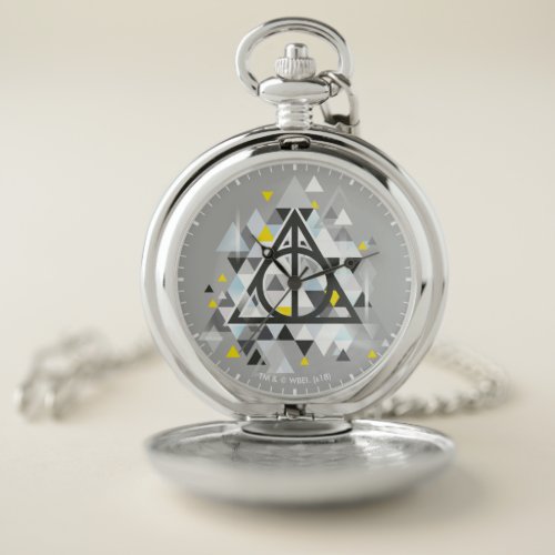 Harry Potter  Geometric Deathly Hallows Symbol Pocket Watch
