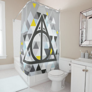 Harry Potter Geometric Deathly Hallows Symbol Shower Curtain