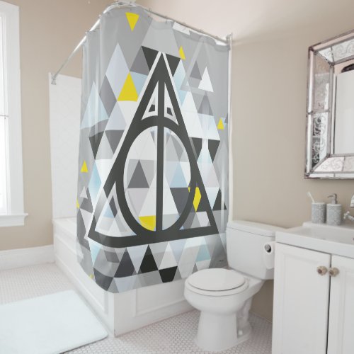 Harry Potter  Geometric Deathly Hallows Symbol Shower Curtain