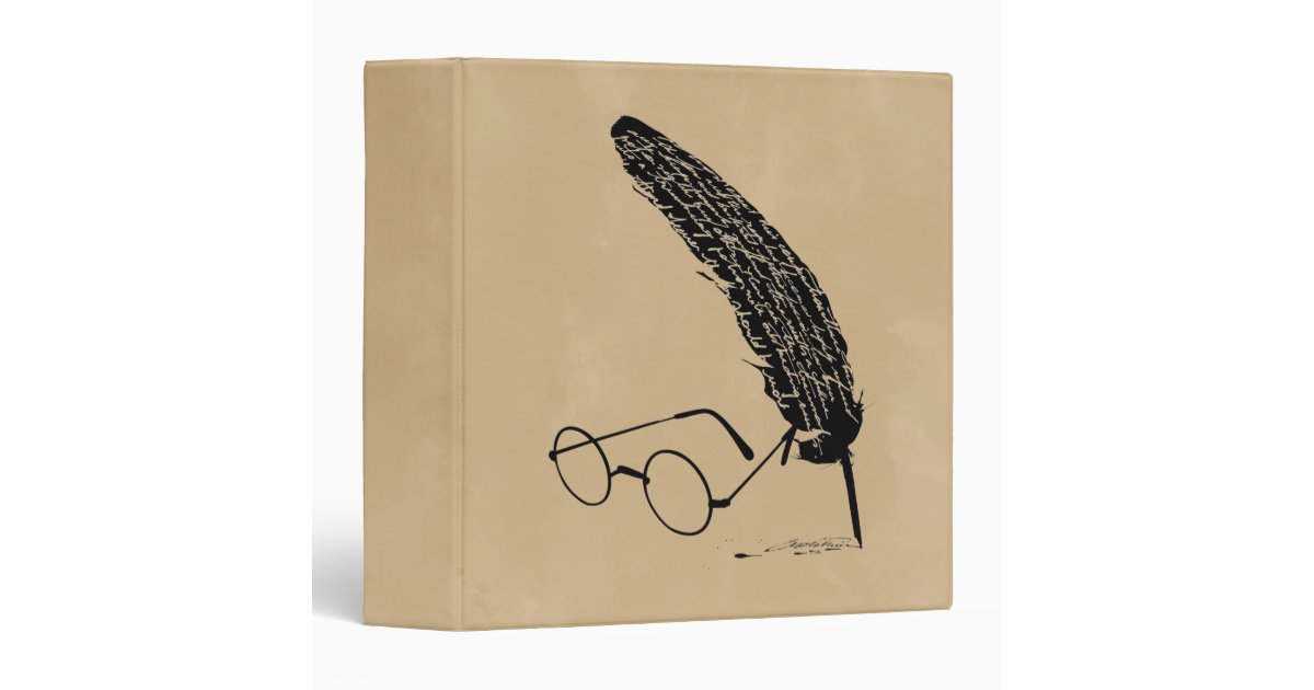 Harry Potter Glasses And Quill Binder Zazzle