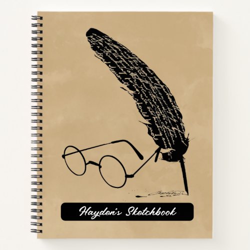 Harry Potter  Glasses And Quill Drawing Notebook