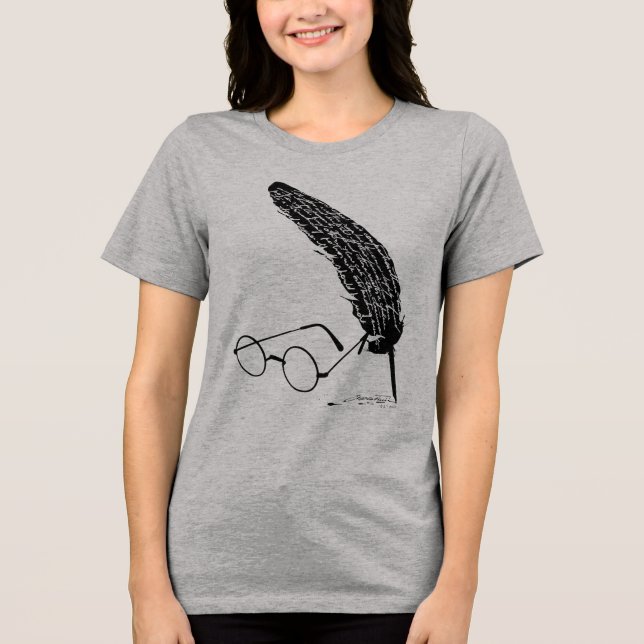 Harry Potter | Glasses And Quill Tri-Blend Shirt (Front)