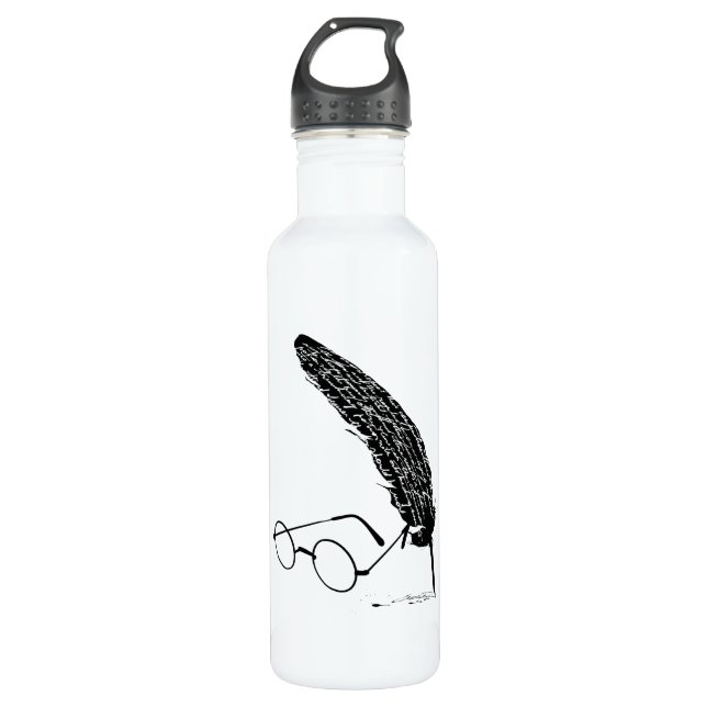 Harry Potter | Glasses And Quill Water Bottle (Front)