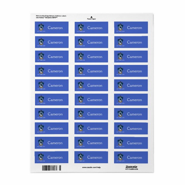 Harry Potter  | Gothic Ravenclaw Crest Label (Full Sheet)