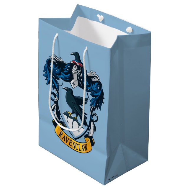 Harry Potter  | Gothic Ravenclaw Crest Medium Gift Bag (Front Angled)