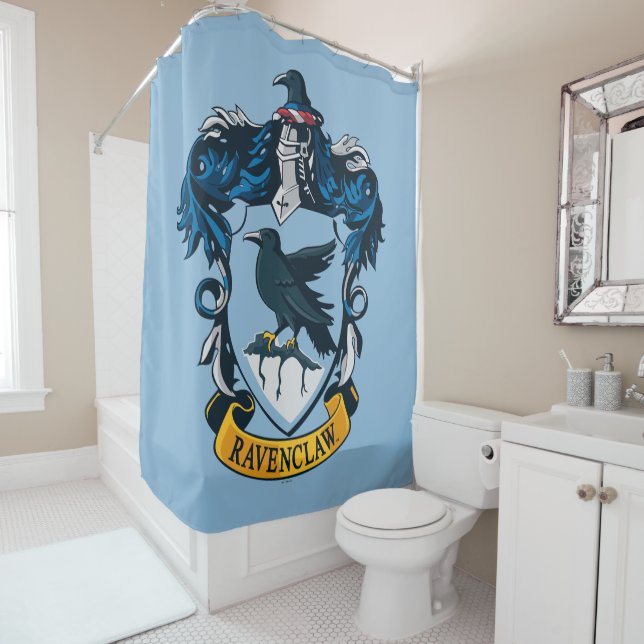 Harry Potter  | Gothic Ravenclaw Crest Shower Curtain (In Situ)