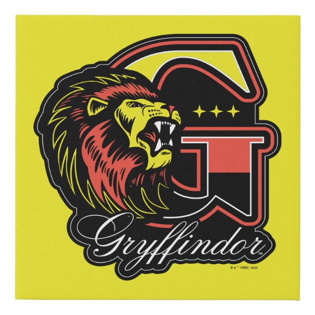 HARRY POTTER™ | GRYFFINDOR™ Athletic Badge Faux Canvas Print (Front)