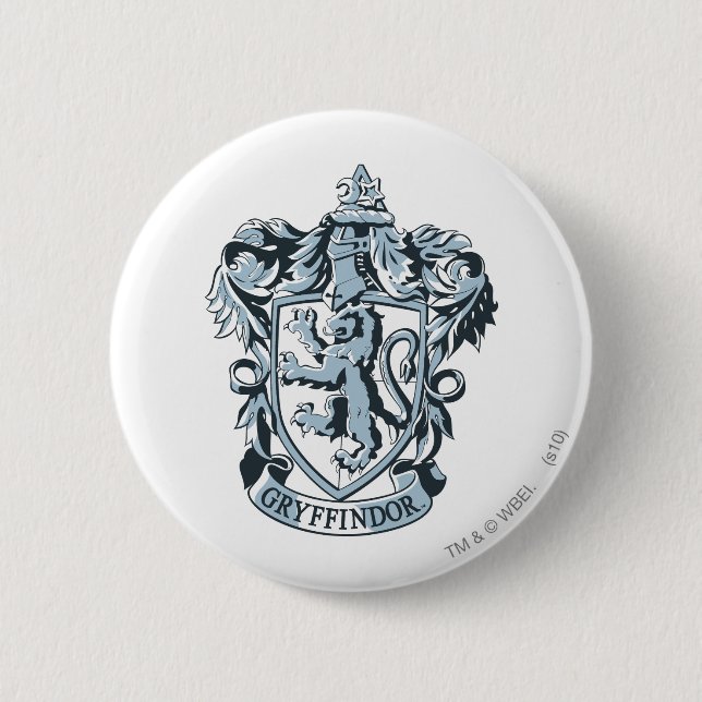 Harry Potter | Gryffindor Crest Blue Pinback Button (Front)