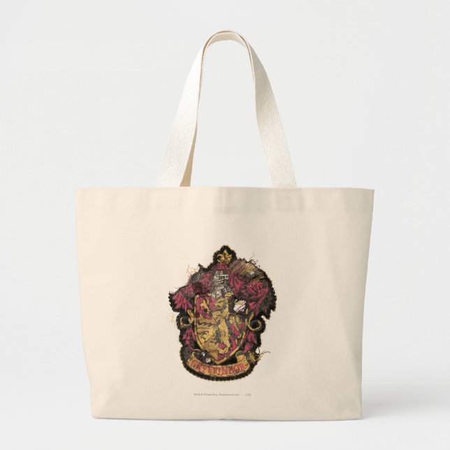 Harry Potter | Gryffindor Crest - Destroyed Large Tote Bag (Front)