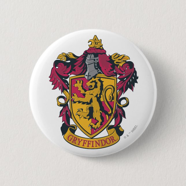 Harry Potter | Gryffindor Crest Gold and Red Button (Front)
