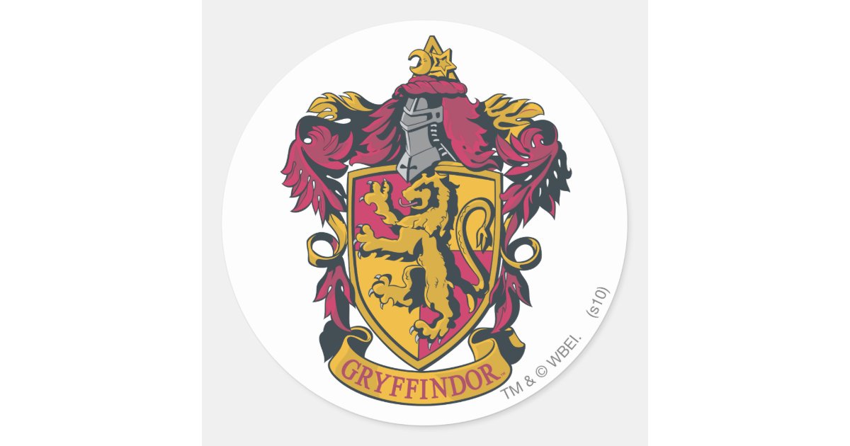 Harry Potter, Gryffindor Crest Gold and Red Classic Round Sticker