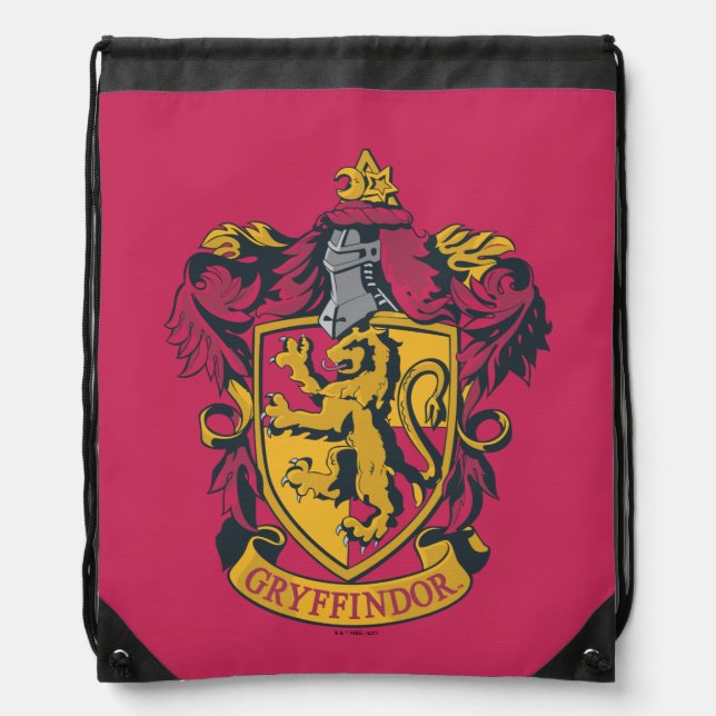 Harry Potter | Gryffindor Crest Gold and Red Drawstring Bag (Front)