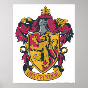 Harry Potter   Gryffindor Crest Gold and Red Poster