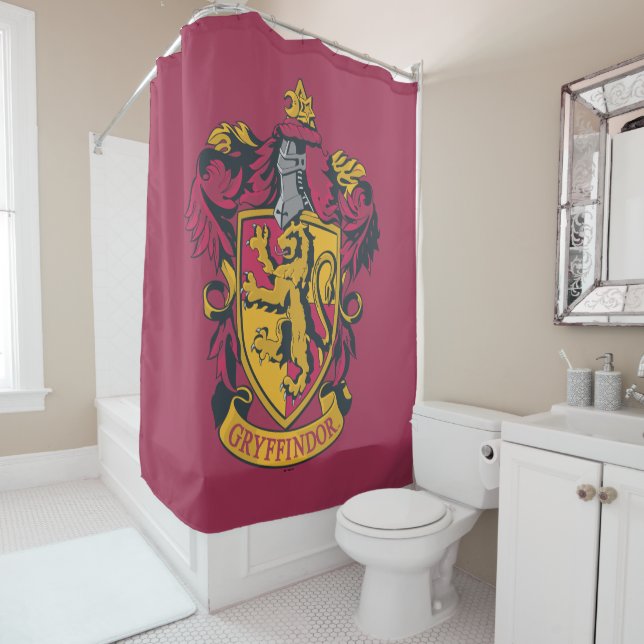 Harry Potter | Gryffindor Crest Gold and Red Shower Curtain (In Situ)